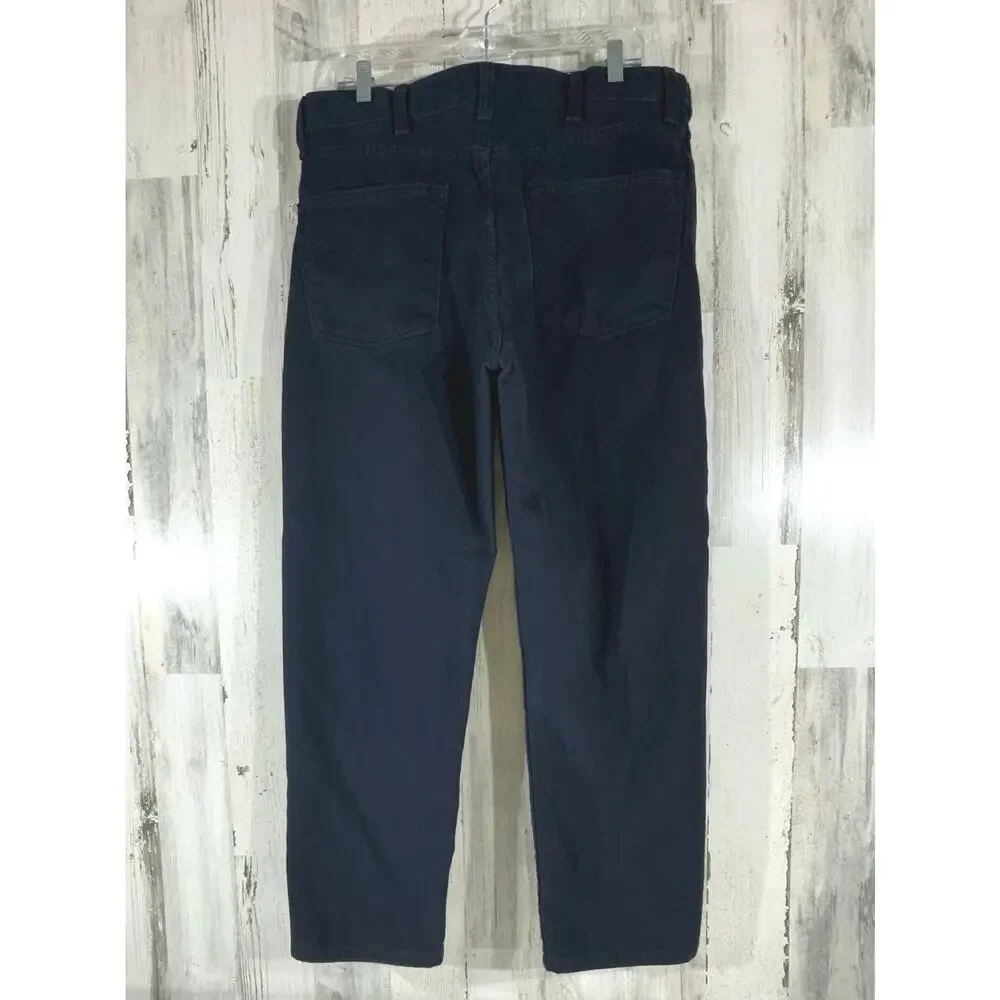 Lands End‎ Mens Denim Jeans Size 36x29 Black Traditional Fit Rigid Heavyweight